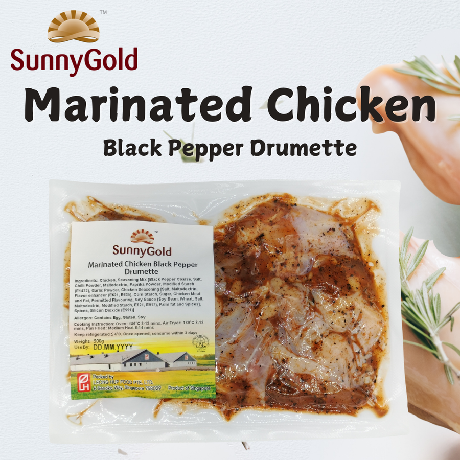 SunnyGold Marinated Chicken Black Pepper Drumette 500g