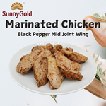 SunnyGold Marinated Chicken Black Pepper Mid Joint Wing 500g