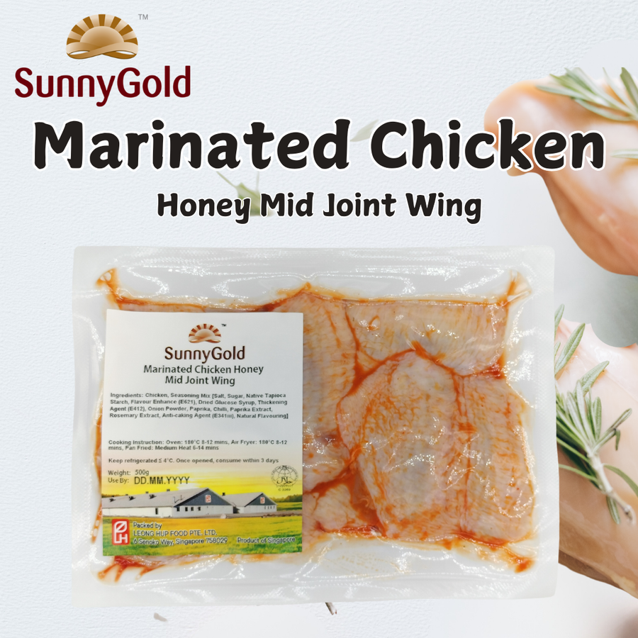 SunnyGold Marinated Chicken Honey Mid Joint Wing 500g