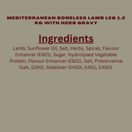 [Christmas] Mediterranean Boneless Lamb Leg 1.2kg with Herb Gravy
