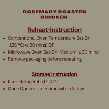 [Christmas] Roasted Chicken +-2.2kg with Chestnut Stuffing